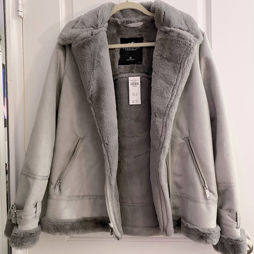 Shearling biker jacket (WITH TAGS)